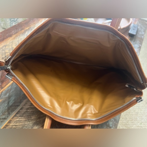 Vintage Brown Camel Leather Document Bag Briefcase Laptop bag - Picture 5 of 7